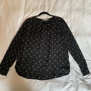 LOFT Black poka dot loft blouse